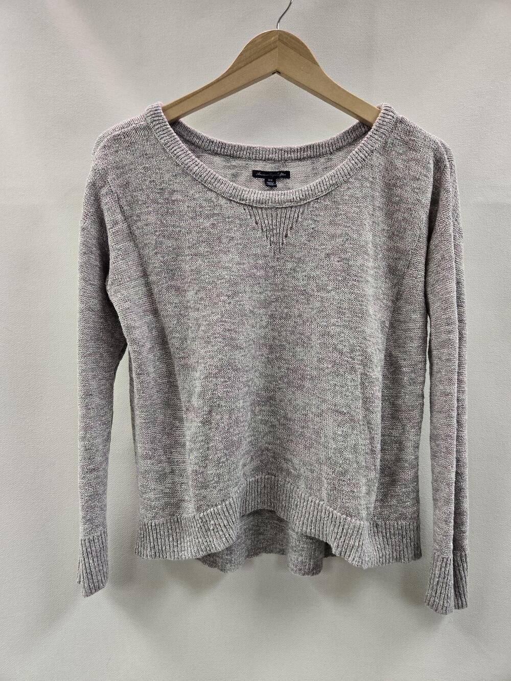 American Eagle Outfitters Sweater Womens Medium Gray Metallic Knit Pullover
